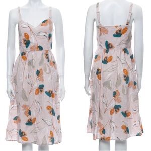 RACHEL ZOE 100% linen Dress pink floral size USA 2 , siper under the left arm